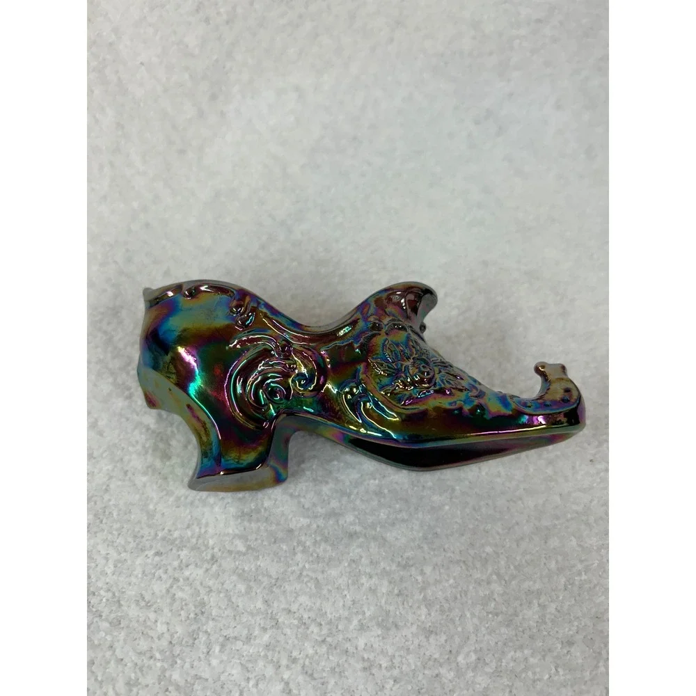 Carnival Glass Shoe Figurine Iridescent Novelty Decor Collectible‎ Display - Picture 2 of 6
